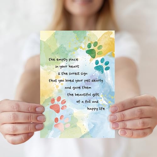 IDU Pet Sympathy Card for Dog & Cat Loss ZN144 with Envelope & Sticker