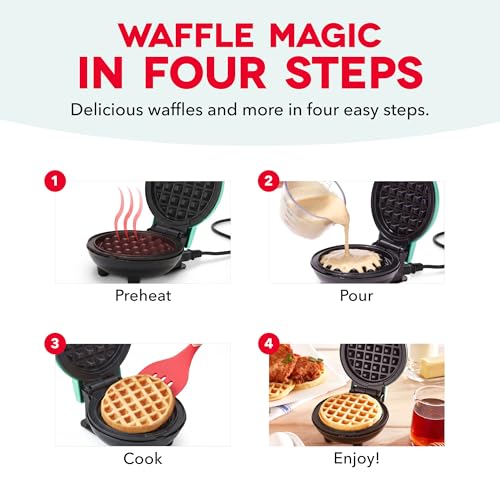 DASH Mini Waffle Maker - Compact 4-Inch Nonstick Waffle Iron