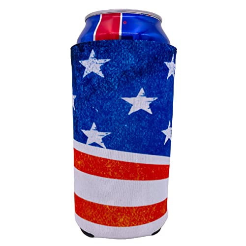 American Flag Vintage 24 oz. Can Coolie - Insulated Drink Sleeve