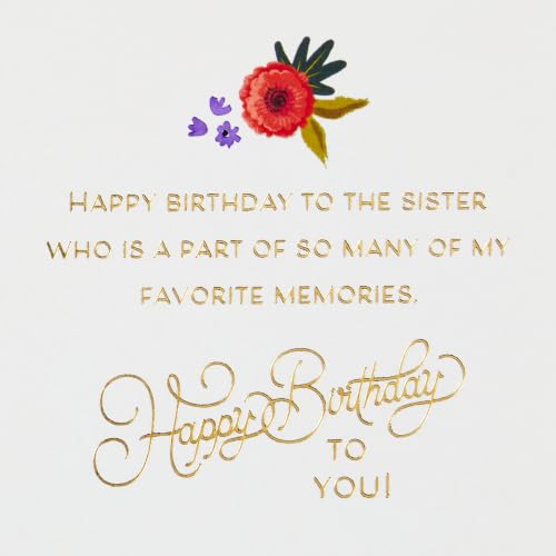 Hallmark Signature Birthday Card for Sister - Elegant Cake Design