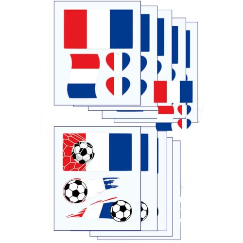 USA Flag Temporary Face Tattoos - 10 Pcs Removable Soccer Party Favors