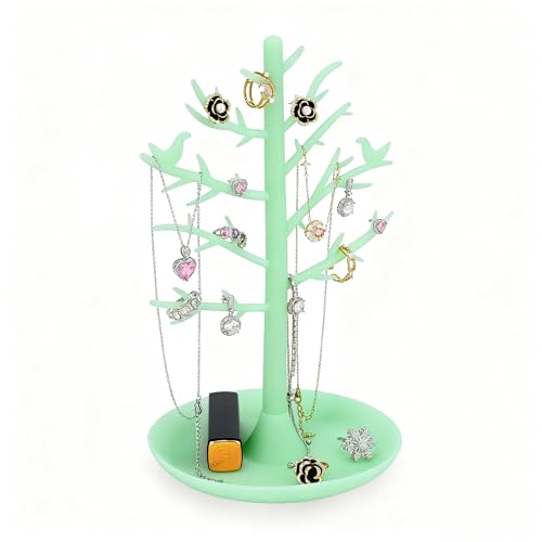 Silicone Jewelry Tree Organizer Stand – Necklace, Earring & Ring Display for Vanity