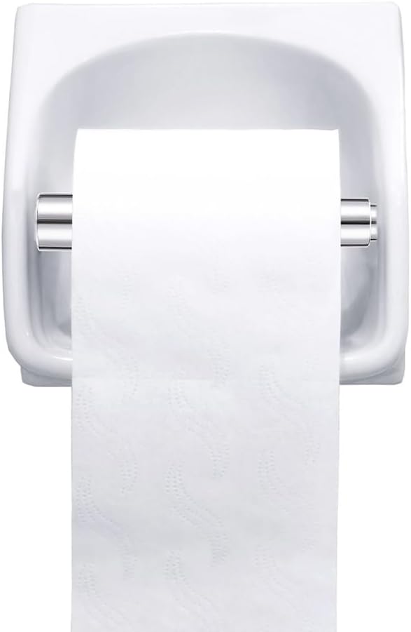 Uonlytech Adjustable Toilet Paper Holder - Spring Loaded Zinc Alloy Rod | Fits Most Bathroom Rolls, 6.49 Inch