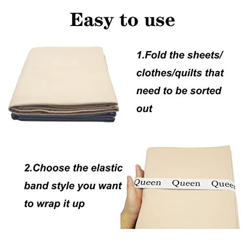 Maletnd King Bed Sheet Organizer Bands - 2 Pack Elastic Closet Storage Straps