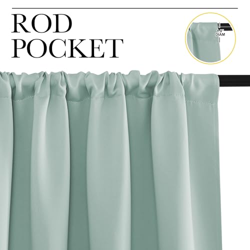 NICETOWN Seafoam Green 2-Pack Blackout Curtains 42"x63" for Bedroom & Living Room