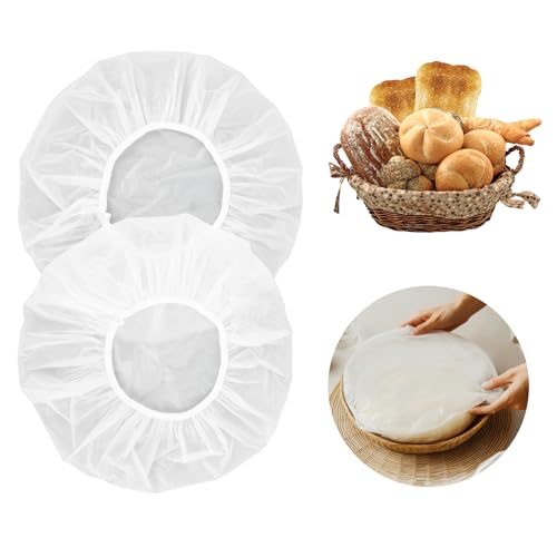 MAQIHAN Reusable Bread Proofing Covers - 2 Pack Elastic Bowl Wraps