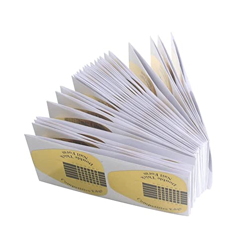 VNC 200Pcs Acrylic Nail Forms Extension Stickers Golden Nail Art Guides