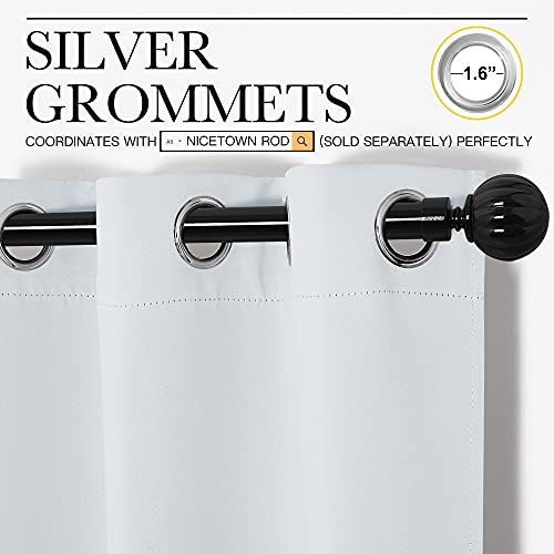 NICETOWN Greyish White Room Darkening Curtain Panels, 55x90" (Pack of 2)