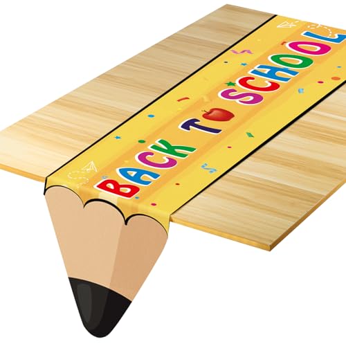 Back to School Pencil Table Runner - 13''x72'' Linen Decor