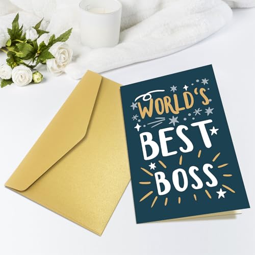 Boss's Day Greeting Card - World's Best Boss Thank You Card