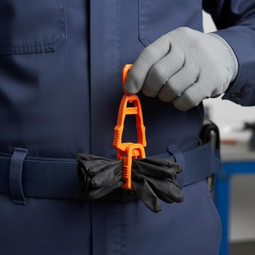 12 Pack Heavy Duty Glove Clips with Carabiner for Work Gear