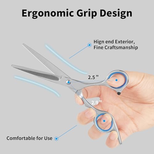 Homekoey 6.5 Inch Professional Stainless Steel Hair Cutting Scissors with Comb