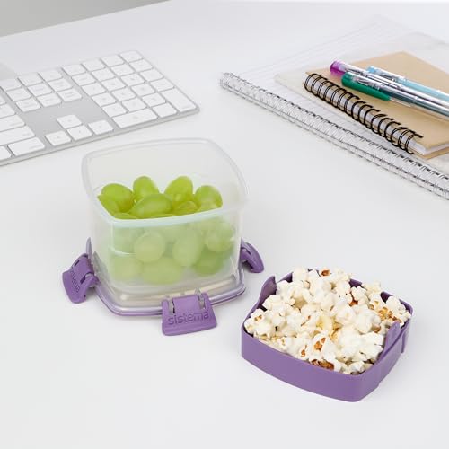Sistema To Go Snack Container with Removable Tray, 13.5 oz - BPA Free