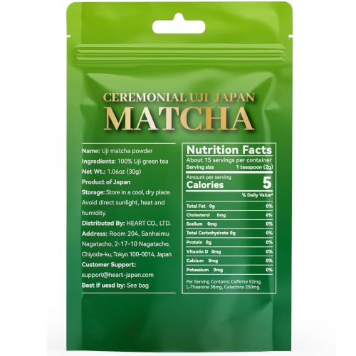 Uji Ceremonial Grade Matcha Powder - Green 1.06oz, Umami-Rich