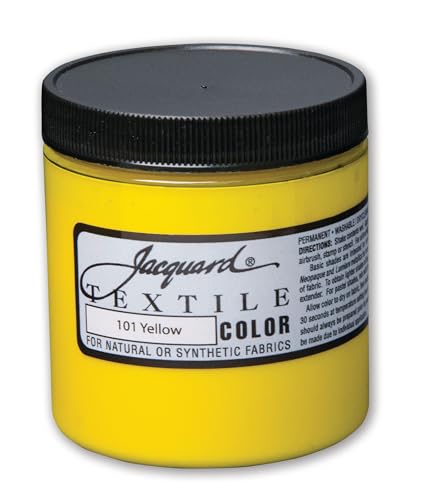 Jacquard Permanent Fabric Paint - Yellow 8 Oz for Clothes & Upholstery