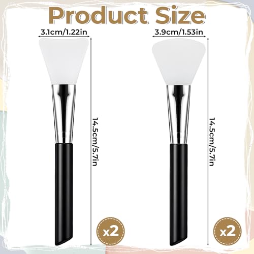 Fyntave 4Pcs Silicone Face Mask Brushes Soft Jelly Applicators