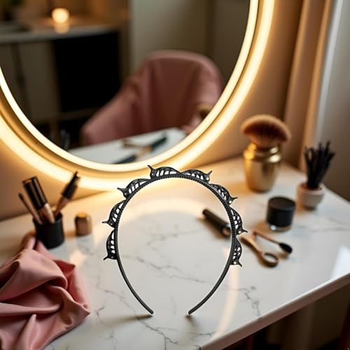 WaigN Double Layer Twist Plait Headband with Clips - 2Pcs Black