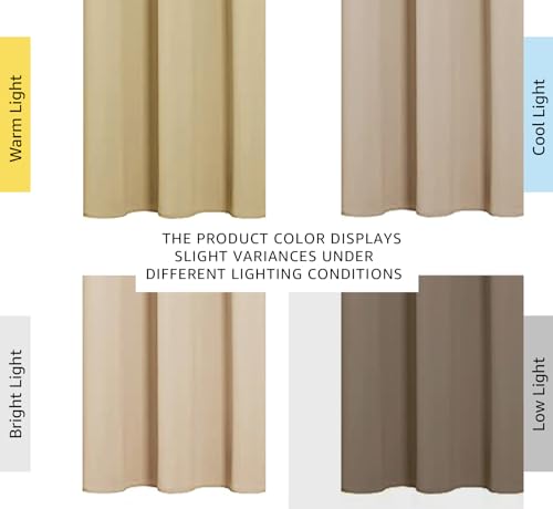 NICETOWN Beige Blackout Curtains - 42" W x 63" L, Pack of 2