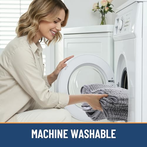 Arotive Chenille Bath Rug 30x20 - Soft, Absorbent, Machine Washable