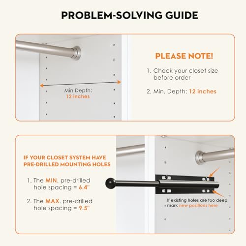 Heavy-Duty Pull-Out Valet Rod for Closet Organization - 12"