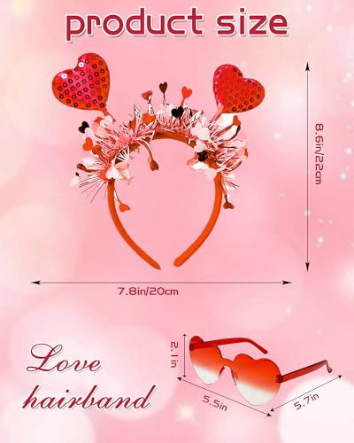Valentine Heart Headband and Sunglasses Party Accessory Set
