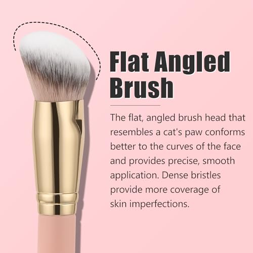 TEOYALL Cat Paw Foundation Brush - Large Angled Dense Makeup Brush for Liquid, Cream, and Powder
