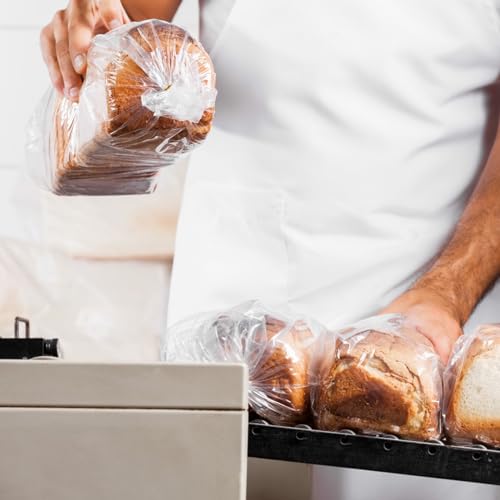 vivinin 70 Pack Clear Bread Bags with 100 Ties, 8" x 4" x 18"