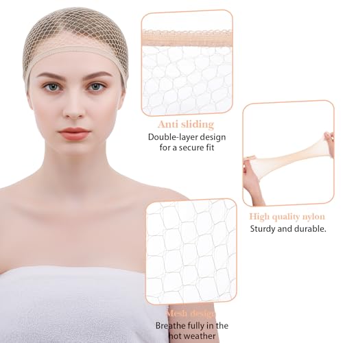 Sibba 8 PCS Open-End Mesh Wig Caps Stretchy Nylon Hair Nets for Wigs
