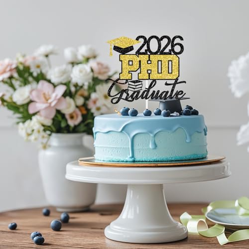 2026 PhD Graduate Cake Topper - Congrats Grad Party Decoration
