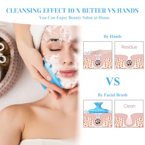 VWMYQ Silicone Face Scrubber - Gentle Exfoliating Facial Cleansing Brush