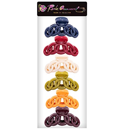 RC Roche Ornament Large Claw Hair Clips for Thick Hair 6 Pack