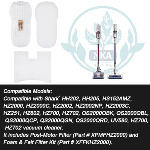 Shark Vacuum Filter Replacement Set for HH200, HH202, UV580