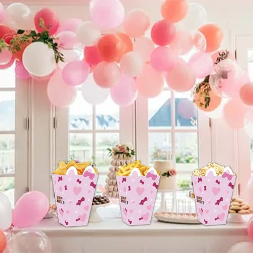 24PCS Pink Cat Party Popcorn Boxes - Durable & Fun Decorations