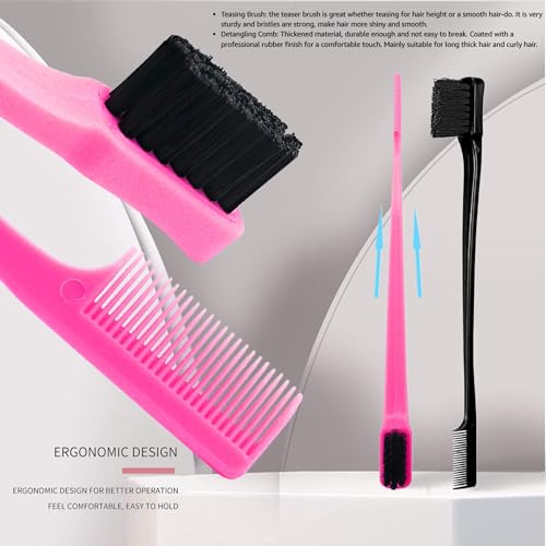 Soft 'N Style Double Sided Edge Control Hair Brush Comb 4 Pack