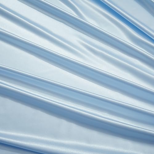 Light Blue Satin Pillowcase Set of 2 with Zipper - Standard (20x26) for Hair & Skin