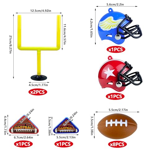 14 PCS Football Party Supplies Set with Mini Footballs & Helmets