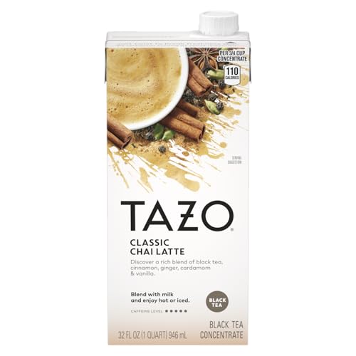 TAZO Classic Chai Latte Concentrate, Black Tea Spiced Blend, 32 oz