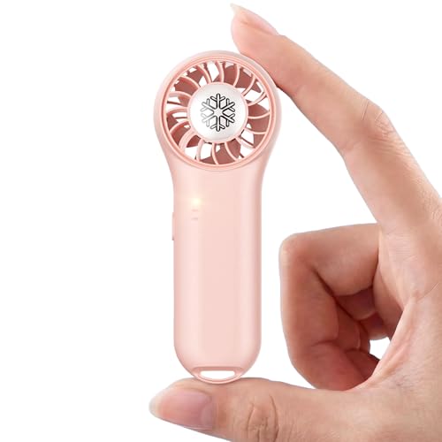 DREAMME Pink Mini Handheld Fan - Portable 4-Speed Personal Cooling Fan for Travel & Makeup