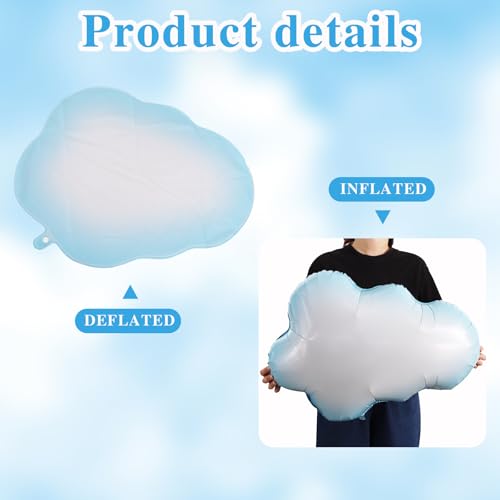 10 White Cloud Foil Balloons for Birthday & Theme Parties