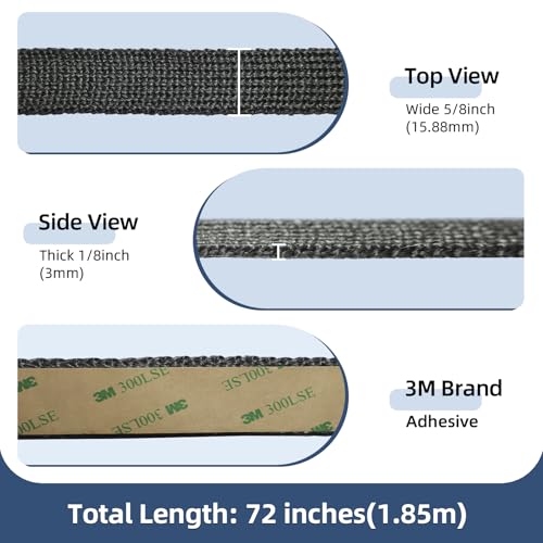 BSTFLEX Self-Adhesive Graphite Fiberglass Gasket Tape 5/8" x 1/8" for Wood Stove & Fireplace