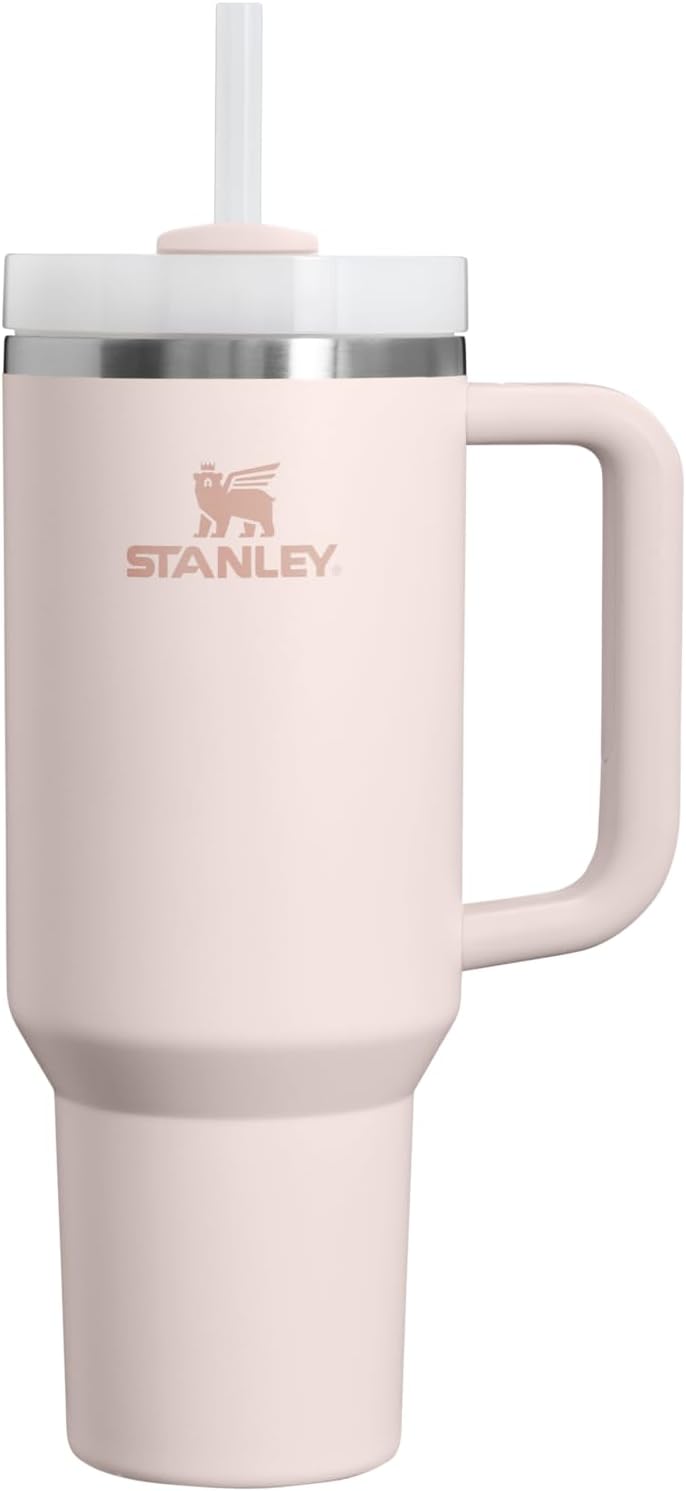 STANLEY Quencher H2.0 Tumbler - 40 oz Insulated Stainless Steel Cup with Handle & Straw - Rose Quartz