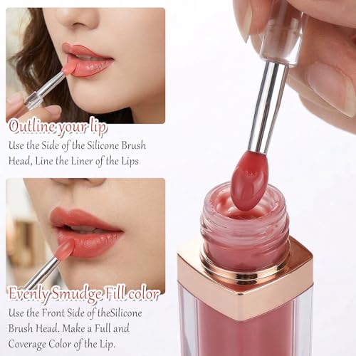 24Pcs Silicone Lip Mask Applicator and Lipstick Brush Set, Reusable