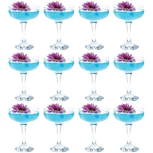 Vikko Martini Glass Set of 12, Bulk Martini Glasses 8.5 Ounce, Coupe Glasses with Stem, Cosmopolitan Glasses for Martini, Vodka and Cocktails