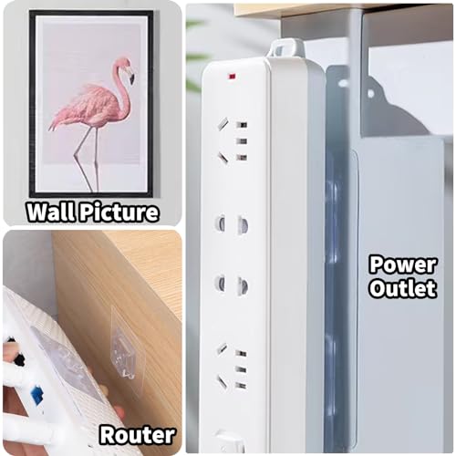 TSBSHum 20-Pack Double Sided Adhesive Wall Hooks - Heavy Duty Clear Mounts