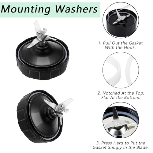 OXDFK 3.94 Inch Rubber Gasket Replacement Seal for Ninja Blenders - Pack of 6 with Brush & Hook