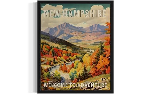New Hampshire State Landscape Art Print - Colorful Wall Decor