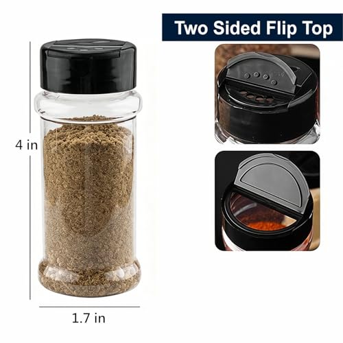 TUZAZO 3 Oz Plastic Spice Jars with Shaker Lids - 14 Piece Set