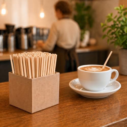 Lagincig 1000PCS Bamboo Coffee Stir Sticks - 5.5" Eco-Friendly Mixers