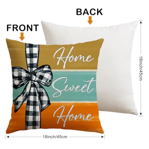 Artscope Fall Decorative Throw Pillow Covers, 18x18 Inch Blue Set of 4