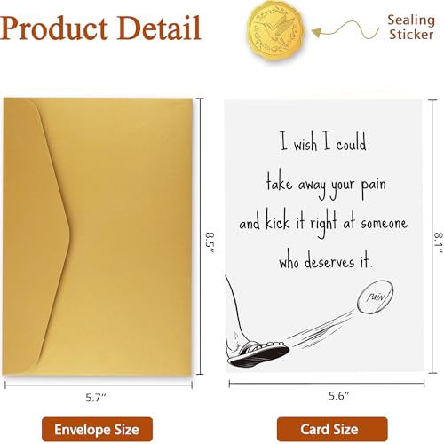 Get Well Cards - 2-Pack Encouragement Greeting Cards with Envelopes